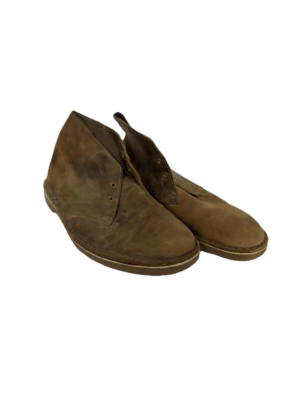 (RC) Clarks Desert Trek Brown Leather Chukka Boots Men 11M Distressed Casual